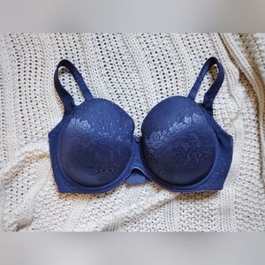 Soma Midnight Blue Floral Lace Bra Size 36DDD